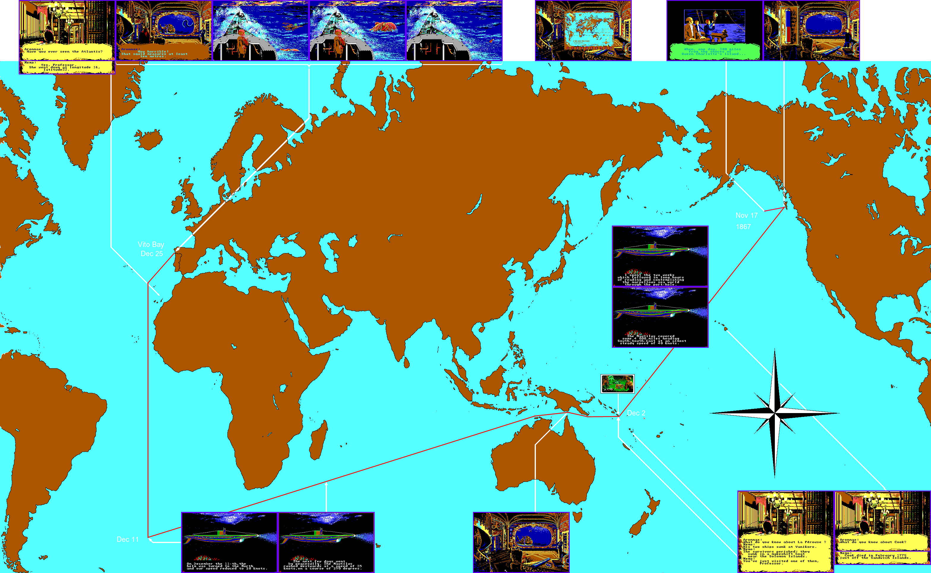 20.000 Leguas de Viaje Submarino (1988, Coktel Vision) - Mapa Rutas.png