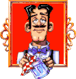 Sam Andreas: Sam is the local bartender, which no old western town can be without. He seems nice enough, but it seems he never wants to help out when it counts. Name is a play on San Andreas, California.