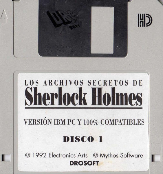 Archivo:Los Archivos Secretos de Sherlock Holmes - El Caso del Escalpelo Mellado - Disquete 3.5 1.jpg